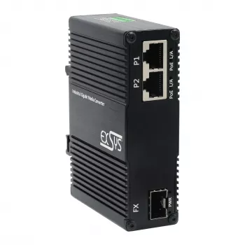 2portový PoE++ media konvertor EXSYS EX-60344 90W, SFP, -40 °C až +80 °C