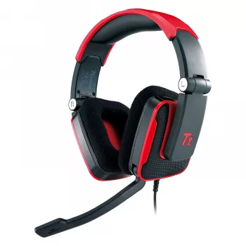 Gaming headset Thermaltake Tt eSPORTS SHOCK - Royal Red, kabelový 3,5mm, přes uši, zatahovací mikrofon, skládací