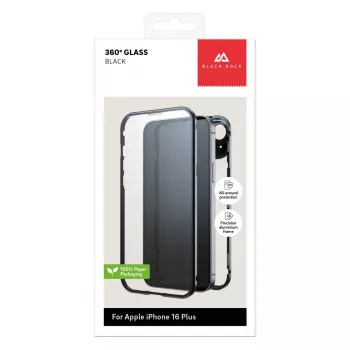 Pouzdro Black Rock Cover 360° Glass pro Apple iPhone 16 Plus, černé 00228104