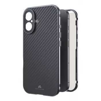 Pouzdro Black Rock Cover 360° Glass pro Apple iPhone 16, pravý karbon (00228085)