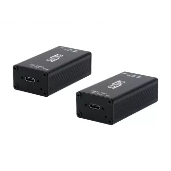 Průmyslový adaptér EXSYS EX-1502HMVS 1portový USB-C 3.2 Gen 1 na USB-A s 15KV ESD přepěťovou ochranou, montáž na DIN lištu, 9-48V DC