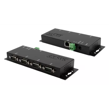 Sériový server EXSYS EX-6164 4portový RS-232, Ethernet na sériový, kov, 10/100 Mbps, virtuální COM