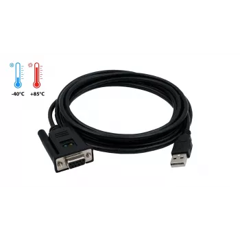 Sériový adaptér USB 2.0 na RS-232 EXSYS EX-1311-2FT, DB9 samice, čipset FTDI, průmyslový teplotní rozsah