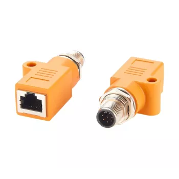Stíněný adaptér EXSYS M12 A-kódovaný 8pinový samec na RJ45 samice, IP67, Gigabit, PoE EX-49500
