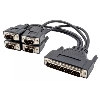 Sériový kabel EXSYS Octopus, 4x DB9 samec na HD44 samec, 0,6 m, černý EX-OPTC4-9-SM