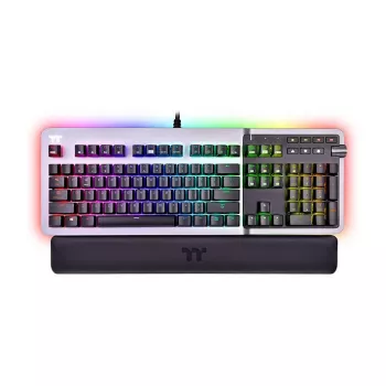 Mechanická herní klávesnice Thermaltake Argent K5 – Cherry MX Speed Silver, RGB, německé rozložení