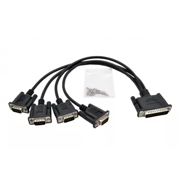 Octopus kabel 4 x 9 Pin Serial RS-232 Breakout EXSYS EX-OPTC44-9-SM, HD44 samec na 4x DB9 samec, 0,6 m, černý