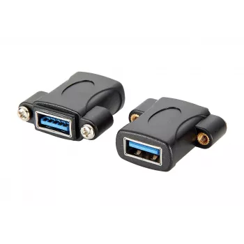 Panelový adaptér USB 3.2 Gen 1 EXSYS EX-49301, USB-A samice na USB-A samice, 5Gbps, černý