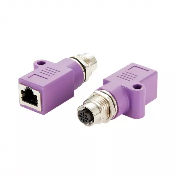 Průmyslový Ethernet adaptér M12 D-Code 4pinová samice na RJ45 samice EXSYS EX-49521