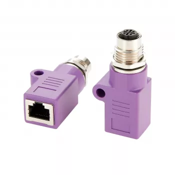 Průmyslový Ethernet adaptér M12 D-Code 4pinová samice na RJ45 samice EXSYS EX-49521