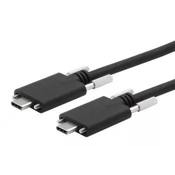Kabel USB 3.2 Gen 2x1 Type-C EXSYS s rýhovanými šroubky, 3,0 m, černý EX-K1592V-3.0