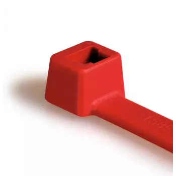 HellermannTyton T30R-PA66-RD Red Internally Serrated Cable Tie, 150 mm x 3.5 mm, PA66, 100 Pieces 111-03004