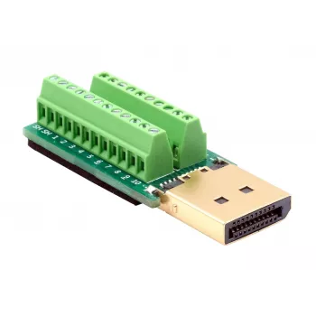 Adaptér EXSYS EX-49052 DisplayPort samec na 20pinový šroubovací svorkovnicový blok