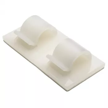 HellermannTyton RB8 Screw Mount Cable Tie Mount, White, Polyamide, 8 mm Max Bundle, 100 Pack