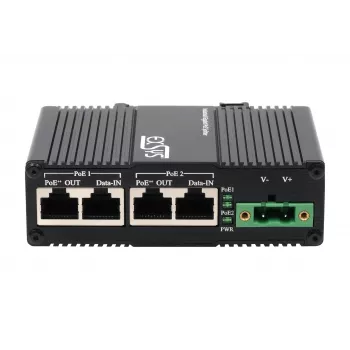 PoE++ injektor EXSYS 2portový 10 Gigabit 90 W, -40 °C až +80 °C (EX-60350)
