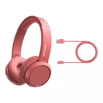 On-ear Bluetooth sluchátka Philips TAH4205RD/00, červená