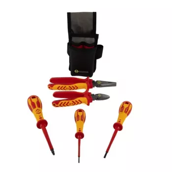 Sada nářadí C.K T5980 Essential, VDE 1000 V, s pouzdrem Magma, CombiCutter3 160 mm, kombinované kleště 185 mm a 3 šroubováky Dextro VDE