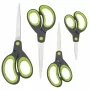 Sada nůžek Rapesco Soft Grip, 4 díly, nerezové čepele, ergonomické rukojeti, 21cm/17cm/13cm/9cm, černá/šedá 1576