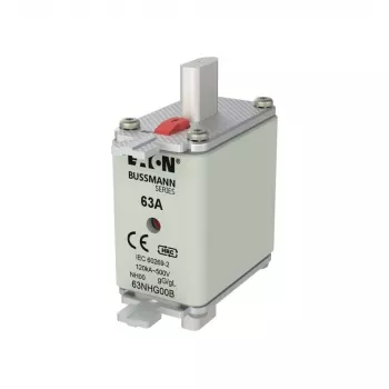 NH pojistková vložka Eaton 63NHG00B 63 A 500 V AC gG velikost 00 s mechanickým indikátorem (3 ks)