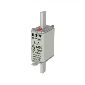 NH pojistka Eaton 80NHG0B velikost 0, 80 A, 500 V AC, gG, mechanický indikátor, 3 ks