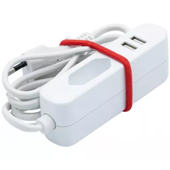 EXERTIS CONNECT Power Extension Cable with 2 USB Ports, White, 1.5 m 808521