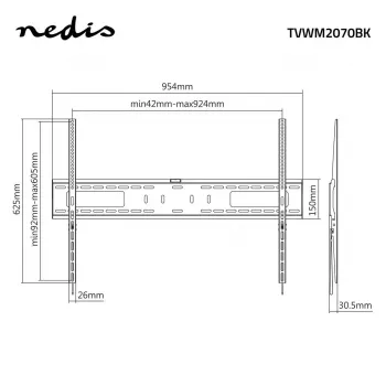Pevný nástěnný držák TV Nedis pro obrazovky 60-100