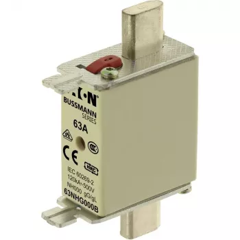 NH pojistková vložka Eaton 63NHG000B, velikost 0, 63 A, 500 V AC, gG