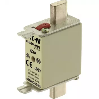 NH pojistková vložka Eaton 63NHG000B, velikost 0, 63 A, 500 V AC, gG