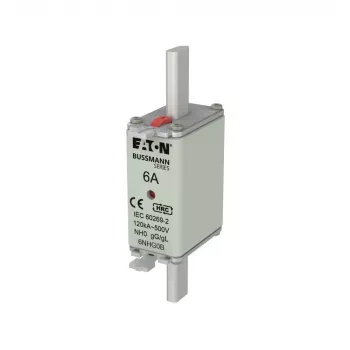 NH pojistka Eaton 6NHG0B s mechanickým indikátorem, velikost NH0, 6 A, 500 V AC, gG, 3 ks
