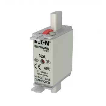 NH pojistková vložka Eaton 32NHG000B s mechanickým indikátorem, 32 A, 500 V AC, velikost 000, gG, 3 ks
