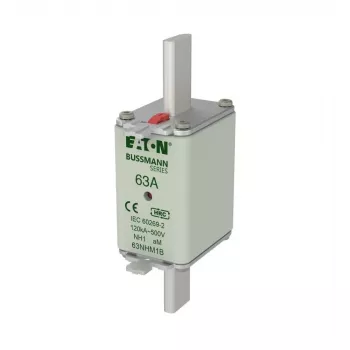 NH pojistková vložka Eaton 63NHM1B, velikost 1, 63 A, 500 V AC, gG, 3 ks