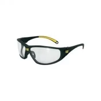 BULLITT CAT Tread 100 Safety Glasses Clear Lens Black/Yellow Frame TREAD100CATERPILLAR