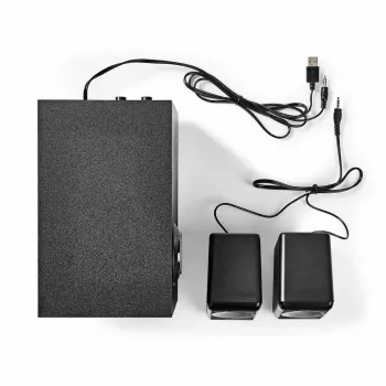 Sada reproduktorů pro PC Nedis CSPR10021BK 2.1, 33 W, napájení USB, černá