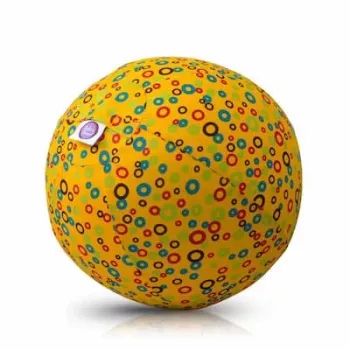 Latexový balonek BUBA BLOON Bubabloon s látkovým potahem, kolečka žlutá