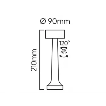 Stolní lampa LED Line Lite RIWIA, 1W, 120lm, 1800mAh, zlatá