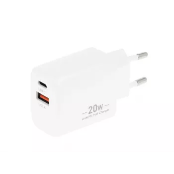 Nabíječka MOVANO GaN 20W USB-C PD + USB-A (bílá)
