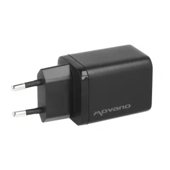 Nástěnná nabíječka MOVANO GaN 45 W USB-C PD + USB-A (černá)