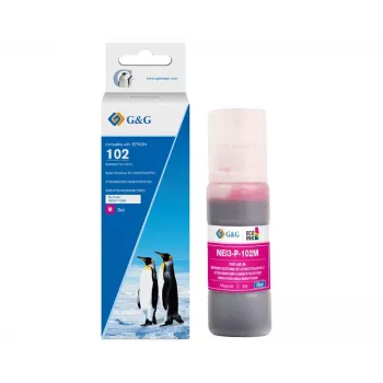 Náplň inkoustu G&G | Ninestar kompatibilní purpurová pro Epson 102 (C13T03R340) - 70 ml, barvivová, řada EcoTank