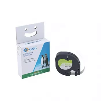 Kazeta s páskou na štítky G&G BM-D-G-91221 12 mm x 4 m bílá/černá pro DYMO