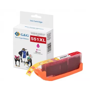 G&G XL inkoustová kazeta kompatibilní s Canon CLI-551M XL (purpurová, vysoká výtěžnost) 14568