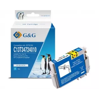 G&G kompatibilní azurová inkoustová kazeta pro Epson 34XL (C13T34724012) – vysoká výtěžnost 14614