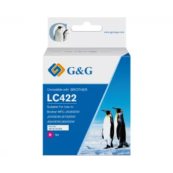G&G kompatibilní inkoustová kazeta Brother LC422M purpurová (550 stran) 20582