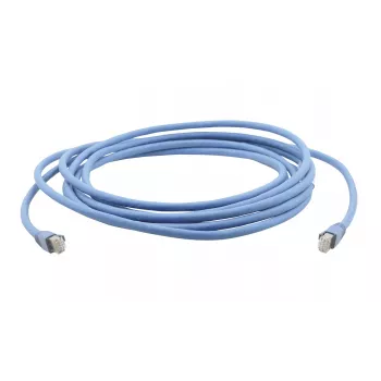 Kramer C-UNIKAT série C-UNIKat-2 síťový kabel RJ-45 samec na RJ-45 samec 61 cm U/FTP CAT 6a stíněný bezhalogenový s ochranou západky robustní modrý RAL 5012 99-3460002
