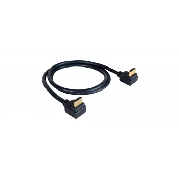 Kramer C-HM/RA2 série C-HM/RA2-6 vysokorychlostní HDMI kabel s Ethernetem, úhlový HDMI samec na úhlový HDMI samec, 1,8 m, trojité stínění, šedý, podpora 4K 97-0144006