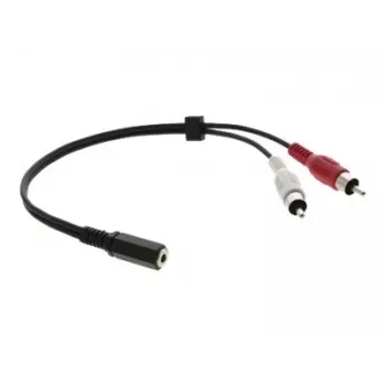 Kramer C-A35F/2RAM-1 audio adaptérový kabel - 3,5mm zásuvka na 2x RCA samec, 30 cm, černý