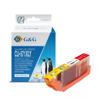 G&G XL žlutá inkoustová kazeta kompatibilní s Canon CLI-571XLY (13859)