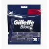Jednorázové holicí strojky Gillette Blue II pro muže, 20 ks, dvojité čepele s Lubrastrip 7702018466757