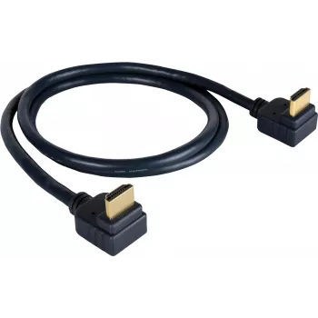 High-Speed HDMI kabel s Ethernetem Kramer C-HM/RA-6 HDMI samec na pravoúhlý HDMI samec 1,8 m trojité stínění šedý podpora 4K 97-0143006