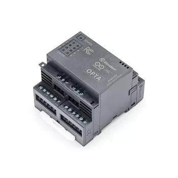 Analogový rozšiřující modul Arduino Opta AFX00007, 4 konfigurovatelné analogové vstupy, 2 analogové výstupy, 12-24 VDC, DIN lišta