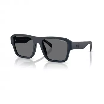 Armani Exchange Men's AX4154SU-56 Rectangular Sunglasses, Black Frame, Grey Lenses, 56mm